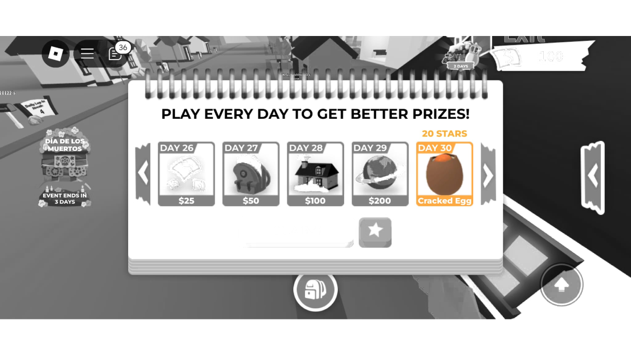 Game reward calendar scenario still from the Understanding Deception thesis project.